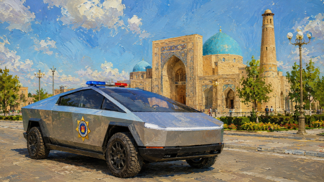 Автомобили Tesla Cybertruck с символикой СГО и МЧС заметили в Туркестане